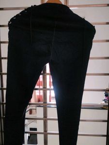 Black Jeans with Lace Detail
