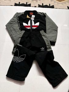 Sherpa Fur Men&#39;s Tracksuit Adidas Logo Embroidery