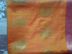 Elegant Green &amp; Orange Saree