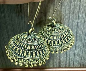 Brass Dull Gold Polish jhumkas