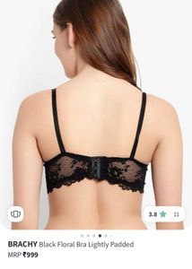 Black Floral Lace Bra