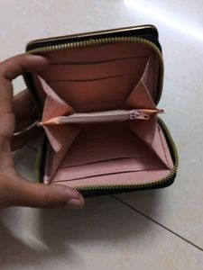 Black Floral Fold Wallet