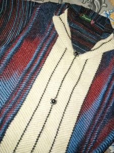 Vintage Striped Woollen Kurti Pullover