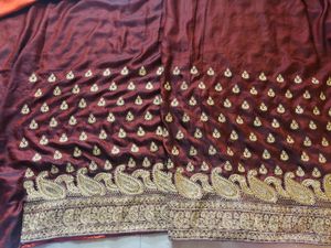 Elegant Maroon Saree