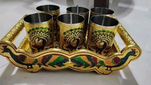 Wooden Tray Glasses