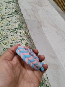 Blue Pink Handmade Rubber Bracelet
