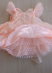 New Light Orange Frock 9-12M