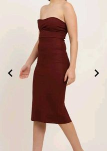 Burgundy Bodycon Midi Dress