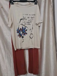 Matching Graphic Tee &amp; Lounge Pants, COD SET