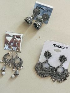 Woman Oxide Earrings Set of three