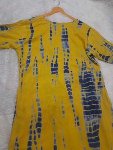 Yellow Tie Dye Kurti