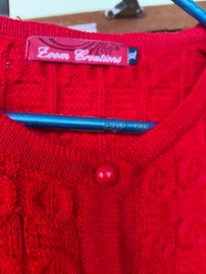 Red Knit Cardigan