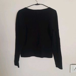 H&amp;M BLACK JERSEY FITTED TOP
