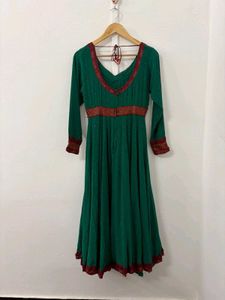Green &amp; Maroon Anarkali Kurta Set
