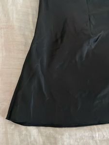 Black Satin Mini Skirt