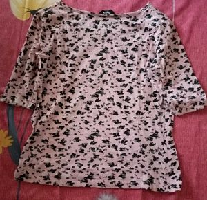 Baby Pink Cotton 1/2 Sleeve Cozy Casual Top