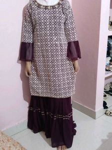 Elegant Purple Kurta Palazzo Set