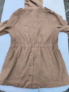 Brown Sherpa Lined Hooded Jacket