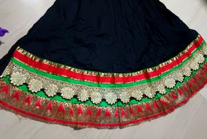 Black Embroidered Anarkali Kurti