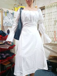 Long, Bell Sleeves Midi Dress