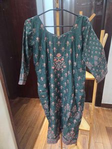 Green Floral Kurta Set
