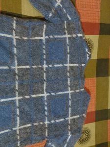 Blue Plaid Knit Vintage Sweater