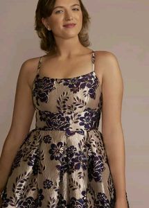 Floral Brocade Short A-Line Dress