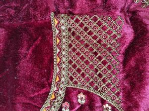Embroidered Velvet Blouse Piece