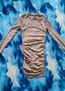Beige Bodycon Mini Dress