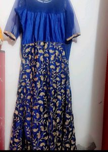 Blue🔵 Partywear Long Gown For 38 Bust