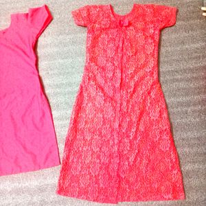 Kurti Pant Set With Red Shimmery Shrug
