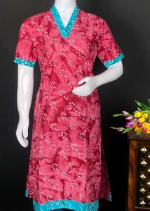 Yellow And Red Kurtha With Elegant Design