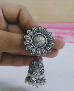 Silver Jhumka Earrings