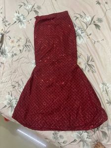 Maroon Sequined Mermaid skirt and top