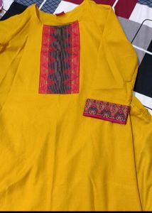 Mustard Suit Pant Set With Dupatta