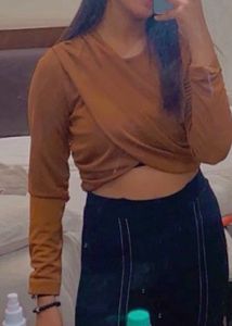 Chic Brown Long Sleeve Top