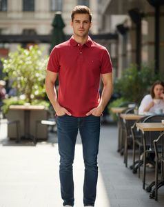 Red Tommy Hilfiger Polo Shirt