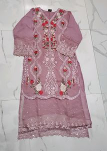 Stitched Pakistani Nude Pink Full Worked Suit