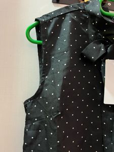 Polka Dot Tie-Neck Blouse