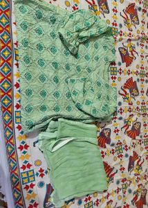 Mint Green Bandhani Suit Set