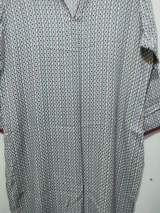 Beige Cream Printed Kurta
