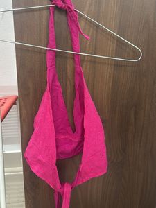 Pink Halter Neck Beach Top