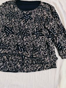 Star Print Long Sleeve Top