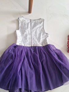 4-6 Yrs Girls Purple Grey Tutu Dress