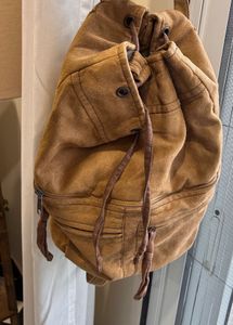 Suede Drawstring Backpack