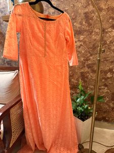 Elegant Peach Ethnic Gown