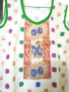 Attached Sleeves Chanderi Cotton Kurta