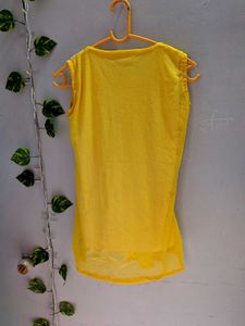 yellow beautiful net top for girl