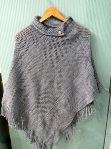 Grey Soft  Poncho Cape For Women