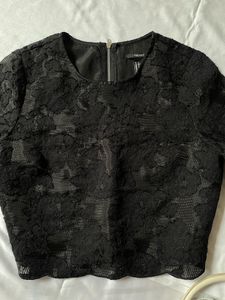 Black Floral Lace Top